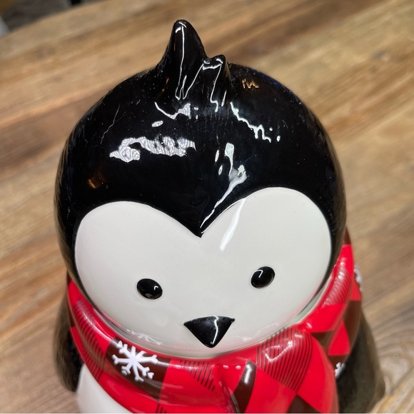 Harry & David VTG Penguin Cookie Jar Plaid Scarf 12" H - Picture 6 of 13